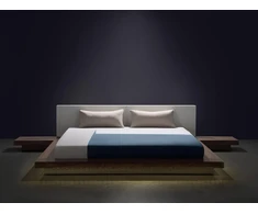 Beliani LED lova ZEN 180 x 200 cm, rudo uosio spalvos