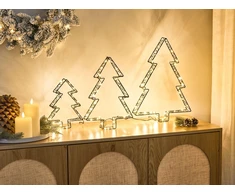 Beliani LED sodo dekoracija LOFSEN eglutės 45/35/25 cm juoda