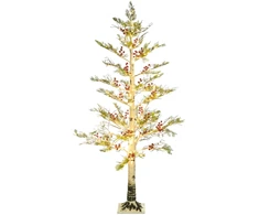 Beliani LED sodo dekoracija VASSLEN, 160 cm, eglutė, balta