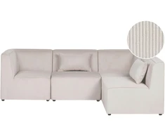 Beliani LEMVIG modulinė kampinė sofa 4 asmenims, kairinė, smėlio spalvos velvetas
