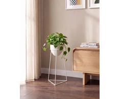 Beliani LIPARIS vazonas ant kojelių, 30 cm, metalinis, baltas