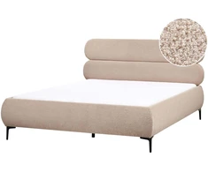 Beliani Lova Boucle LESSAY 160 x 200 cm smėlio pilkos spalvos