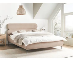 Beliani Lova Boucle LESSAY 160 x 200 cm smėlio pilkos spalvos