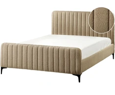 Beliani Lova Boucle LUNAN 140 x 200 cm smėlio-pilka