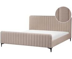 Beliani Lova Boucle LUNAN 180 x 200 cm smėlio-pilka