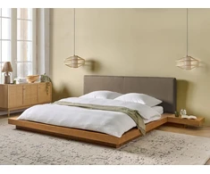 Beliani Lova Boucle ZEN 180 x 200 cm Natūralaus uosio spalvos