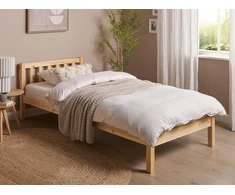 Beliani Lova iš pušies medienos FLORAC 90 x 200 cm šviesiai ruda