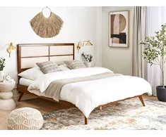 Beliani Lova POISSY 160 x 200 cm tamsaus uosio