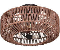 Beliani Lubinis ventiliatorius su lempa ESTERO ir nuotolinio valdymo pultu, rudos spalvos