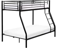 Beliani Metalinė dviaukštė lova CHADURIE 90/120 × 200 cm, juoda