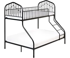 Beliani Metalinė dviaukštė lova CHAMONIX 90/140 x 200 cm juoda