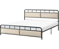 Beliani Metalinė lova BREUILLET 180 x 200 cm Juoda