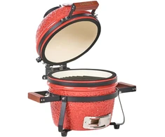 Beliani Mini Kamado anglies grilis Keramika Raudonas