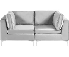 Beliani Modulinė 2-vietė sofa EVJA, pilkas veliūras