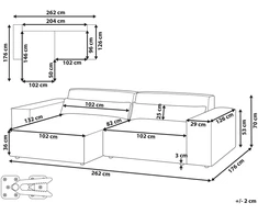 Beliani Modulinė 3 vietų kampinė sofa HELLNAR, dešininė, kreminės baltos spalvos, bouclé audinys