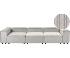 Beliani Modulinė 3 vietų sofa ARDAL, velvetinė, smėlio pilkos spalvos