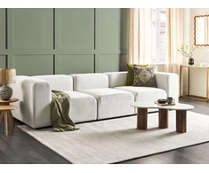 Beliani Modulinė 3 vietų sofa FALSTERBO balta, velvetas