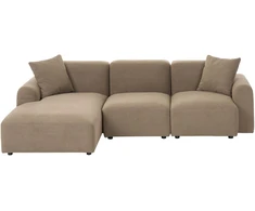 Beliani Modulinė 3 vietų sofa HEDE, ruda, dešininė