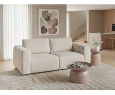 Beliani Modulinė dvivietė sofa KIVVIK Boucle, balkšva