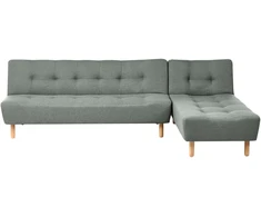 Beliani Modulinė išskleidžiama kampinė sofa 4 asmenims ALSTEN žalia, dešininė