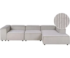 Beliani Modulinė kampinė sofa 4 asmenims ARDAL, velvetinė, smėlio ir pilkos spalvos, kairinė