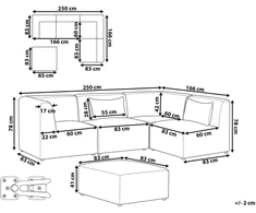 Beliani Modulinė kampinė sofa LEMVIG 4 asmenims, kairinė, žalias velvetas su otomane