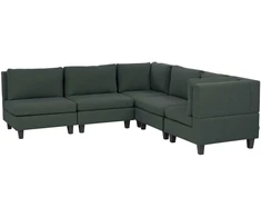 Beliani Modulinė kampinė sofa UNSTAD, 5 vietų, kairinė, tamsiai žalia
