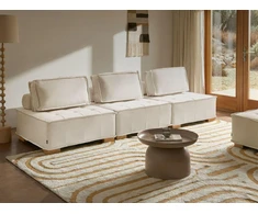 Beliani Modulinė sofa 3 asmenims TIBRO, sulaužyta balta