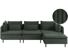 Beliani Modulinė sofa EGERIS, velvetas, tamsiai žalia, kairinė