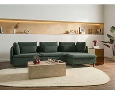 Beliani Modulinė sofa EGERIS, velvetas, tamsiai žalia, kairinė