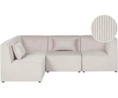 Beliani Modulinė sofa kampinė 4 asmenims LEMVIG dešininė, smėlio spalvos velvetas
