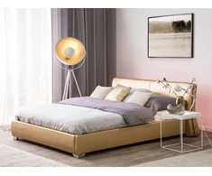 Beliani Odinė LED lova PARIS 180 x 200 cm LED Auksinė