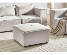 Sofa Beliani Otomana AXEBO Boucle nebalintos baltos spalvos