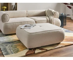 Sofa Beliani Otomana SALLA Boucle, kreminė balta