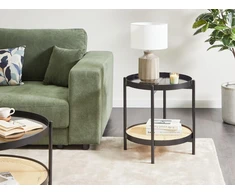 Beliani Pagalbinis staliukas RENO Metalinis juodas