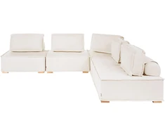 Beliani Penkiavietė modulinė kampinė sofa TIBRO, kreminės baltos spalvos, kairinė