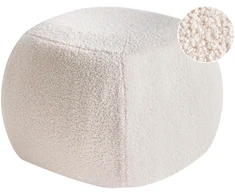 Beliani Pufas BARRON, boucle audinys, pieno balta