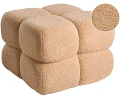 Beliani Pufas CALIENTE, boucle, smėlio spalvos
