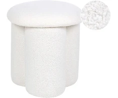 Beliani Pufas CARRINGTON Boucle, natūralios baltos spalvos