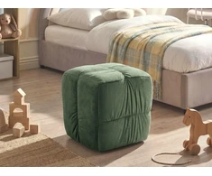 Beliani Pufas TURLEY, veliūrinis, tamsiai žalias
