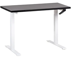 Beliani Rankiniu būdu reguliuojamas rašomasis stalas DESTINES, 120 × 72 cm, juodas ir baltas