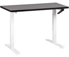 Beliani Rankiniu būdu reguliuojamas rašomasis stalas DESTINES, 120 × 72 cm, juodas ir baltas
