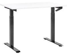 Beliani Rankiniu būdu reguliuojamas stalas DESTINES baltas/juodas 120 cm 72 cm