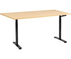 Beliani Rankiniu būdu reguliuojamas stalas DESTINAS, 160 × 72 cm, juodas / šviesiai rudas