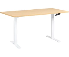 Beliani Rankiniu būdu reguliuojamas stalas DESTINES, 160 × 72 cm, šviesiai rudas / baltas