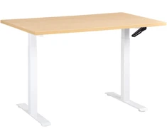 Beliani Rankiniu būdu reguliuojamas stalas DESTINES, 120 × 72 cm, šviesiai rudas / baltas