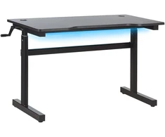 Beliani Rankiniu būdu reguliuojamas žaidimų stalas DURBIN juodas 120 cm 60 cm RGB LED