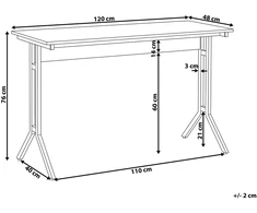 Beliani Rašomasis stalas CREEK tamsiai rudas 120 cm 48 cm
