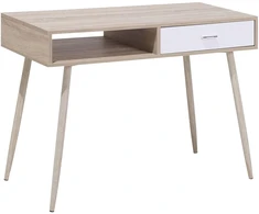 Beliani Rašomasis stalas DEORA, šviesiai rudas, 100 cm x 48 cm, su stalčiais