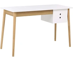 Beliani Rašomasis stalas FENESTRA šviesiai rudos / baltos spalvos 120 cm 50 cm